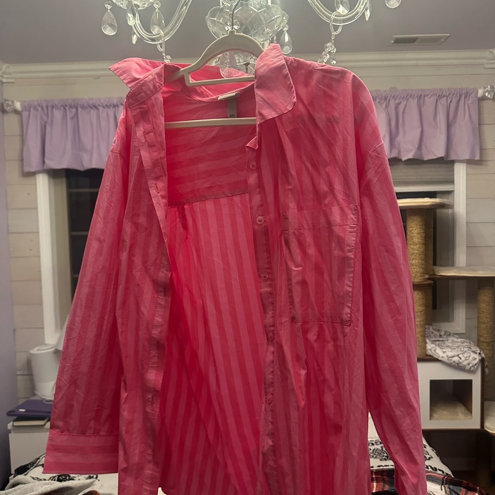A New Day Pink Striped Shirt